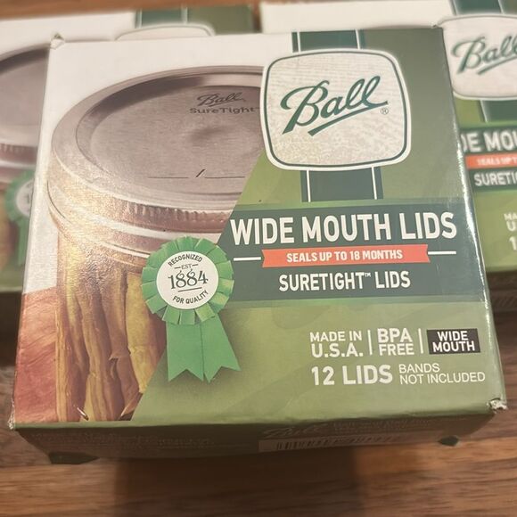 New Ball Set of 3 12 Packs of Wide Mouth Lids - Picture 2 of 3